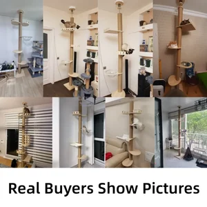 Kucing Lantai Pohon Kayu Solid Rumah Pohon Kucing Memanjat Furnitur Hewan Peliharaan Menara Pohon Kucing Dapat Disesuaikan Bingkai Panjat Kucing Multilayer 12 pohon rumah kucing dengan penjualan terbaik - №