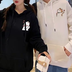 Rabbit Kiss And Love Printing Couple Matching Hooded Hoodies Sweatshirts For His And Hers Autumn Winter Long Sleeve Pullover