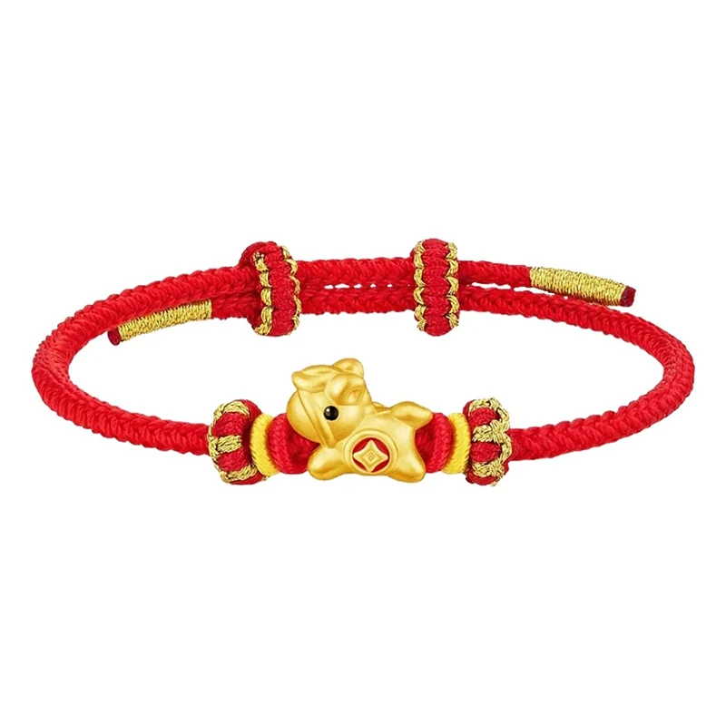 New Chinese Style Light Luxury Chic Hand Woven Red Rope Bracelet Horse (Chinese zodiac) Festival Gift KOFSAC