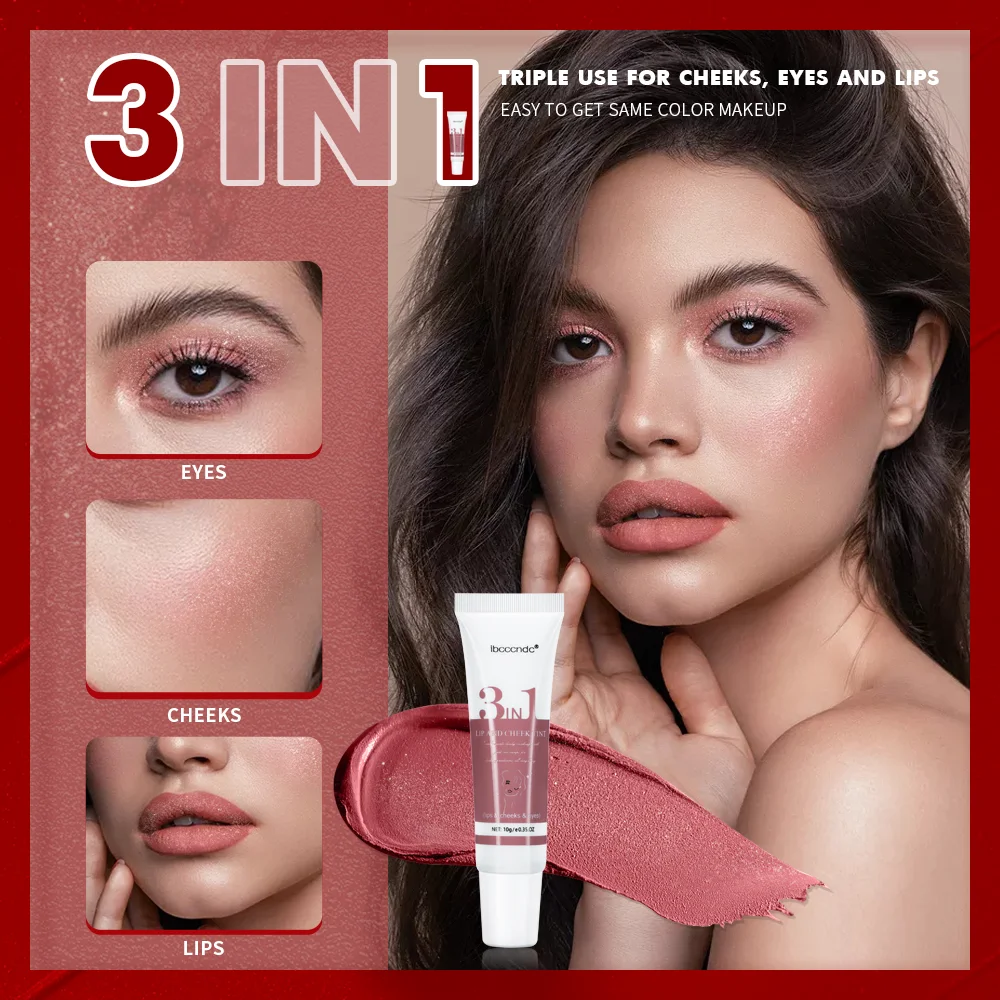 5 Colors Lip Mud Balm Glaze Crystal Moisturizing Lipstick Velvet Matt Mousse Multiuse Solid Lip Gloss Tint Blush Eyeshadow