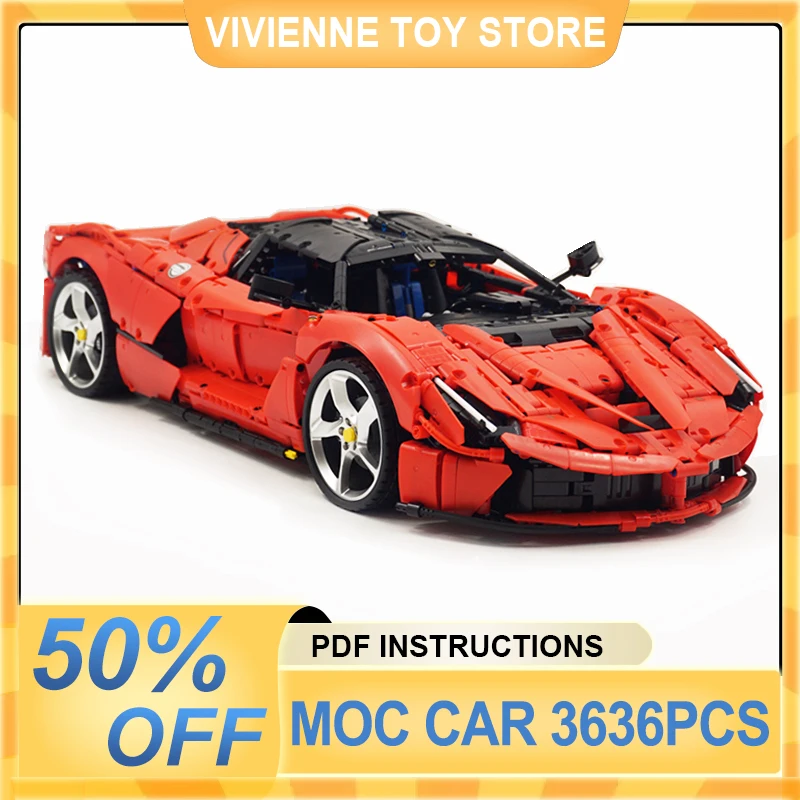 New MOC Technical Red Super Sprot Car Building Block Compatible 42143 Speed Vehicle Brick Puzzle Assembly Toy Christmas Gift Kid