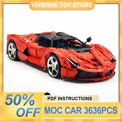 New MOC Technical Red Super Sprot Car Building Block Compatible 42143 Speed Vehicle Brick Puzzle Assembly Toy Christmas Gift Kid