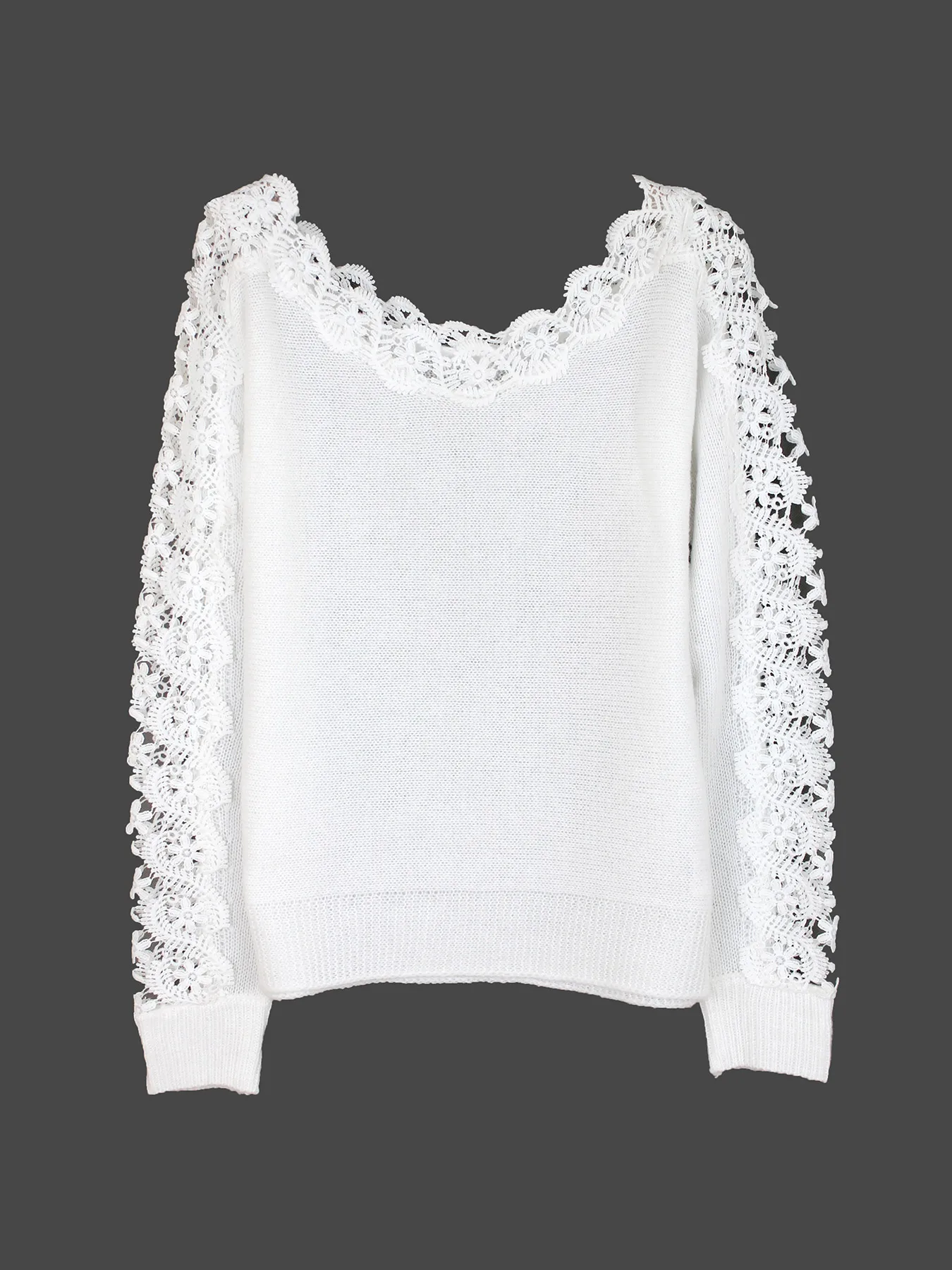 Directional development of sweaters v-neck long sleeve headset lace continuous empty fashion spring and autumn