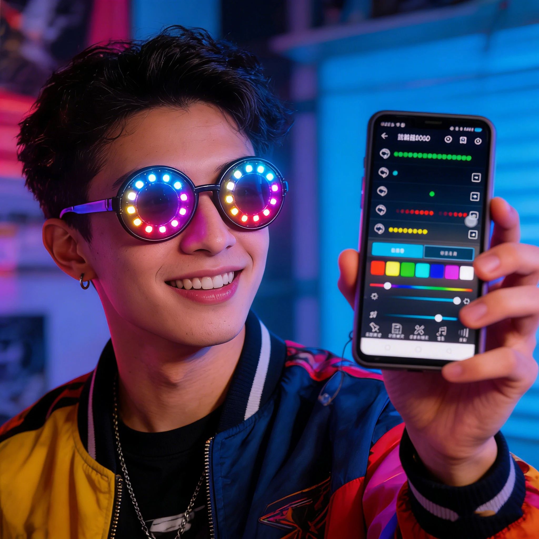 

Красочные фантазийные светящиеся очки-спирали с LED-подсветкой, управляемые через Bluetooth-приложение, футуристические неоновые очки, очаровательный крутой реквизит для бара