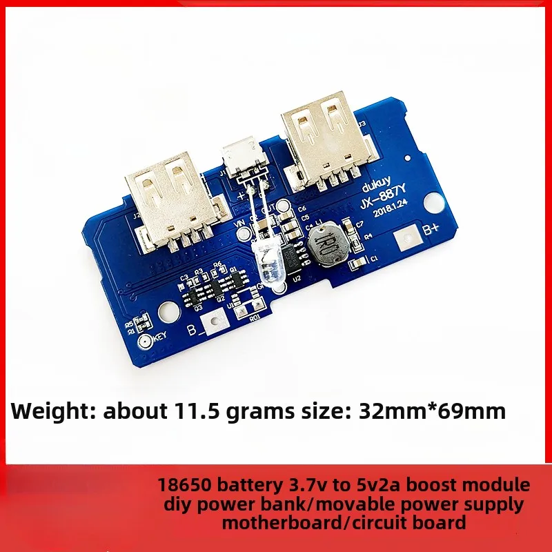 

10PCS 18650 battery 3.7V to 5V2A boost module DIY power bank/portable power supply motherboard/circuit board