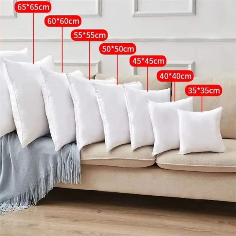 White Multiple Size Breathable Square Cushion Core High Resilience PP Cotton Pillow Core Sofa Backrest Cushion Core Simple Style