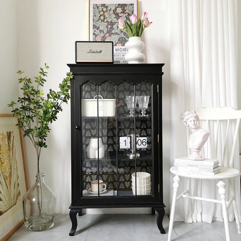 

Black wooden glass dining room porch display lockers sideboard cabinets