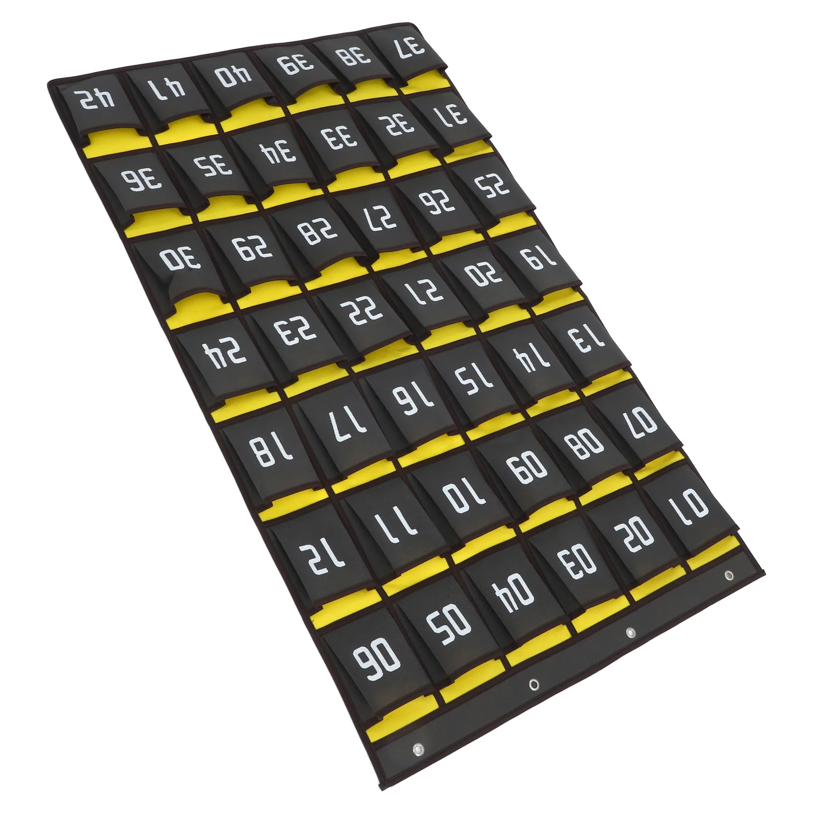 

42-Compartment Wall Hanging Storage Pouch Deep Gray Enlarged Pockets Numbered Codes Phone Organizer Non-woven Fabric Classroom