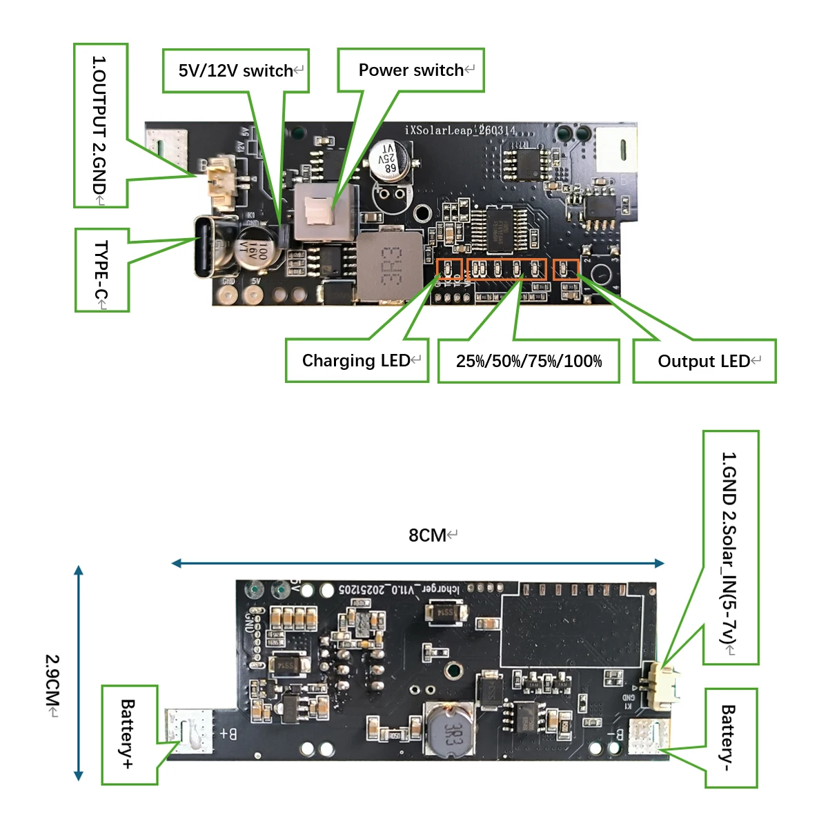 4W 12W 25W Solar Panel Circuit Bboard For D4 D5 D20 Repair, 5V 6V 9V Output/ or 12V Output, Battery Charging Board.