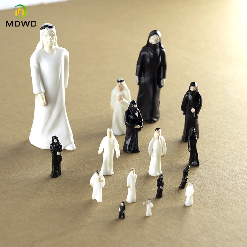 10pcs1/25-1/200 Scale Model figure simulation Muslim puppet toy Saudi Arabia man model material landscape diy handmade villain