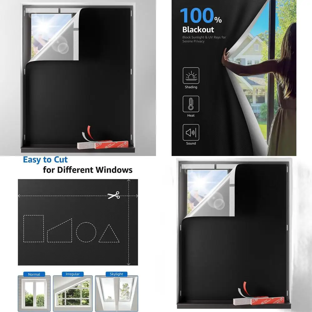 

Портативные светонепроницаемые шторы 100x70 для спальни и детской комнаты, установка без сверления, 100% блокировка света, термоизоляция (1 панель)