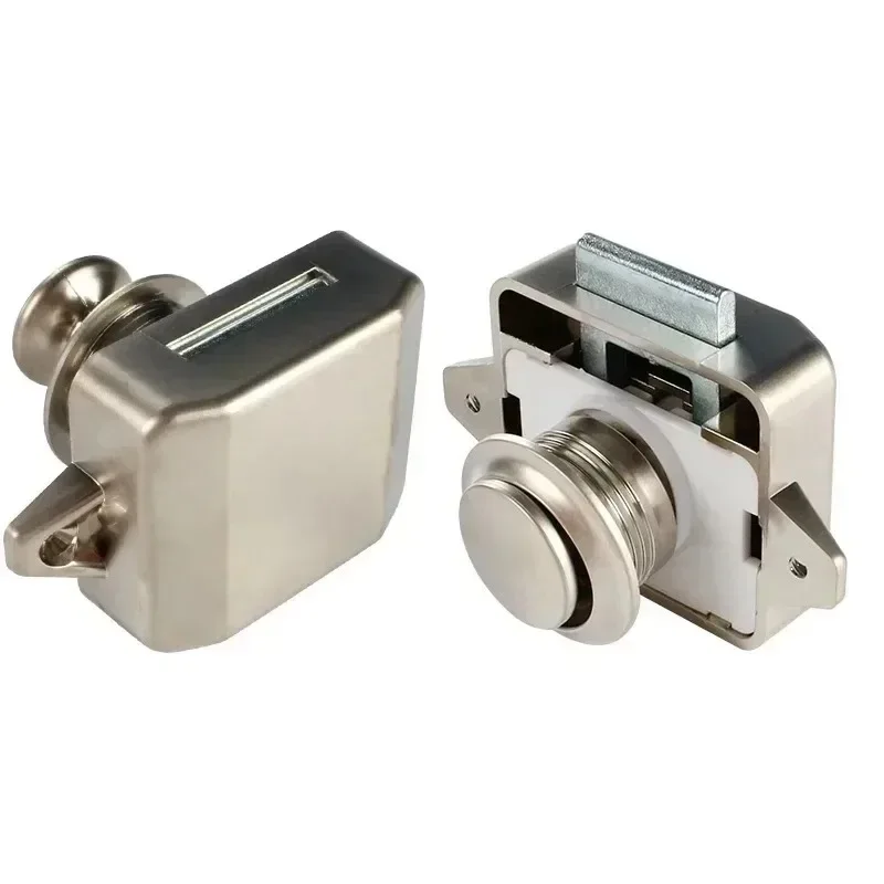 26MM RV Pushbutton Lock with Screws,handle Button,Door Lock Cabinet Push Locks for Camper Caravan Boat Door Thickness15-18mm