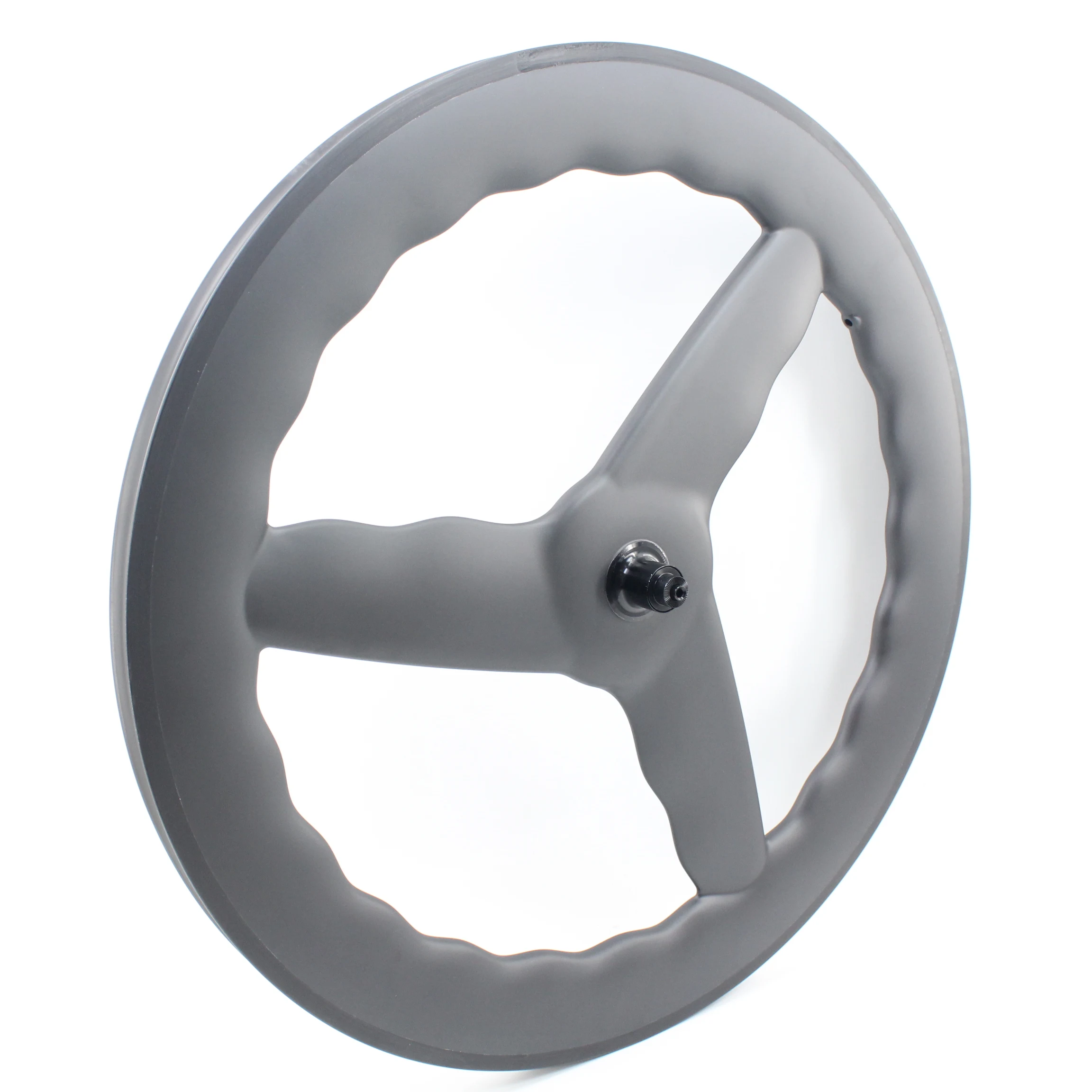 

New 28mm width Wavy-Shape 700C Road Bike UD Full Carbon Tri-Spokes Rims Thru Axle Center Lock Disc Brake Bicycle wheels 3 Spokes
