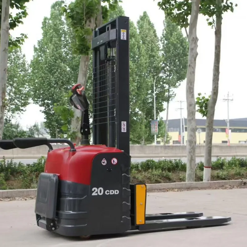 Customized Electric Stacker Forklift RWD Hydraulic Side Shifter Non-Marking Tires Lead-Acid Battery 48V 32AH Pallet Lifting Comp