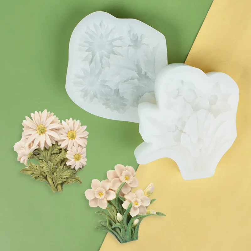 Small Flower Fondant Cake Silicone Mold Cookie Ice Cream Molds Biscuits Candy Chocolate Mould Baking Cake Decoration Tools