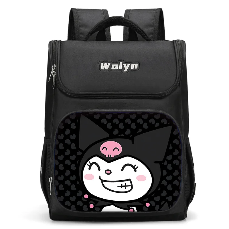 Sanrio Cute Cartoon Kuromi Large Child Backpack Boy Girls School Bag For Men Women Traveling Backpack Durable Multi Compartmen