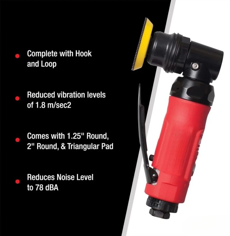 Ferramentas pneumáticas 6320: Lixadeira e Polidora de Ponto com Cabeça Orbital Interna de 1/8 Polegadas 13.000 RPM