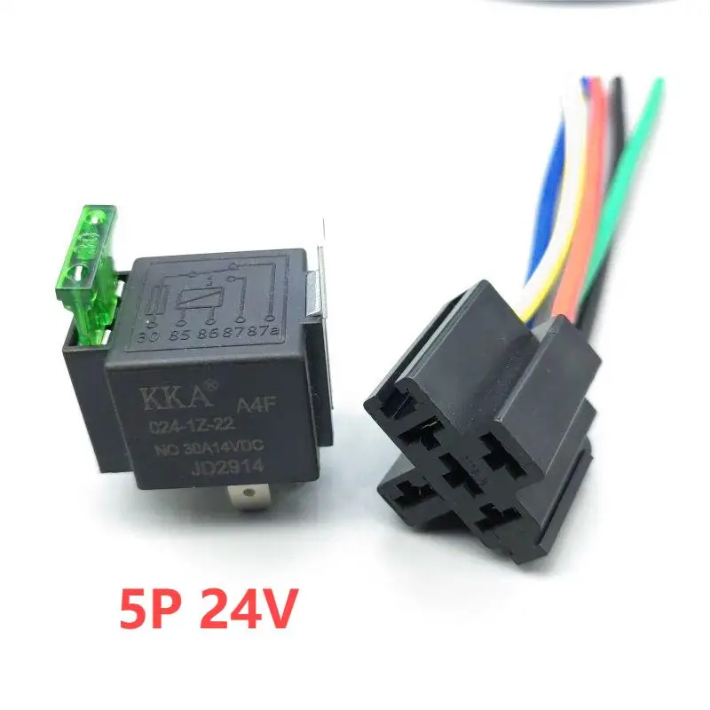Herorider Switch 30A 4/5pin Fuse Relay Switch Harness Set 12V /24DC SPST Automotive Auto Relay With Relay Socket Relays Kit