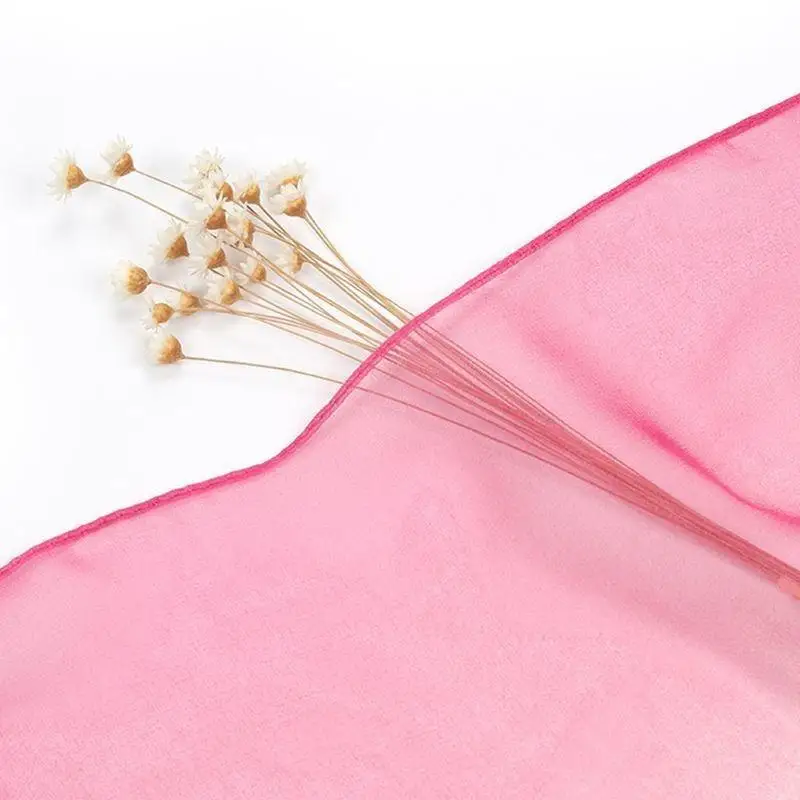Farbverlauf Simulation Seidenschal Damen Chiffon Hijab Schals Lange Gaze Leichter Halstuch Georgette Schal Hijab – Detail 3