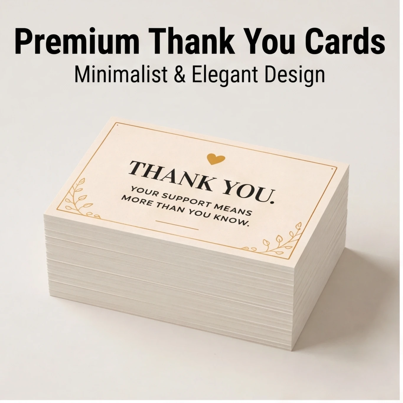 Thank You Cards 50/100Sheets, Heart Design, Express Gratitude, Essential for Retail and Small Businesses, Customer Apprecia