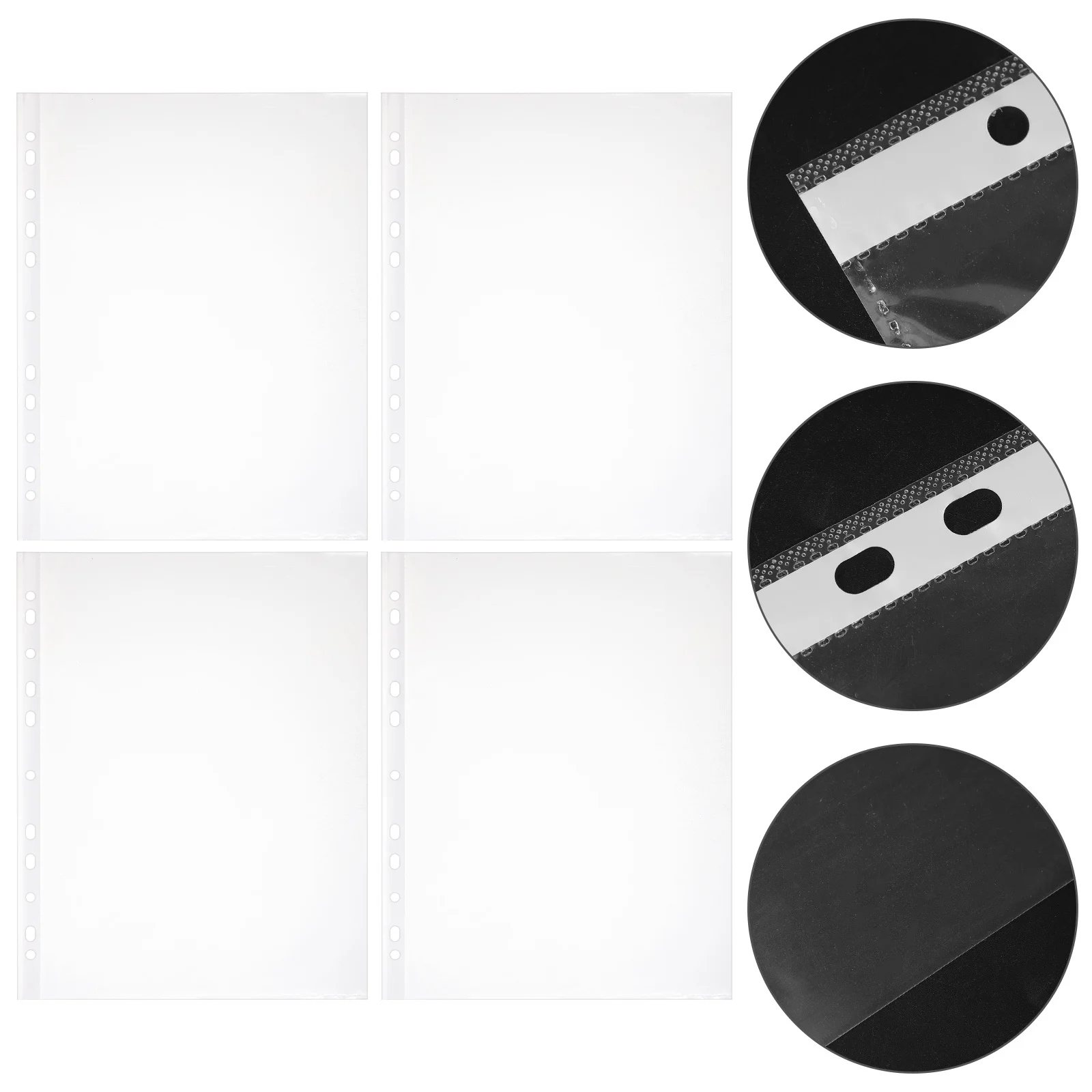 

100Pcs Clear Page Protectors Plastic Sheet Protectors for Loose Leaf File Folder A4 Transparent Document Organizer Binder
