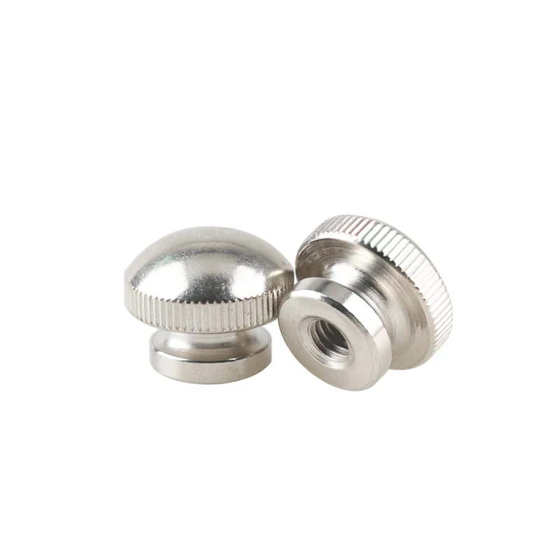 5Pcs M3/M4/M5/M6-D16*15mm Aluminum Alloy Knurled Thumb Nuts Blind Hole Round Head High Type Hand Grip Knobs Step Nut