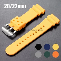 20mm 22mm Soft Silicone Strap Rubber Watchbands for Seiko SKX007 009 Diving 007 Men Women Universal Waterproof Sport Bracelet