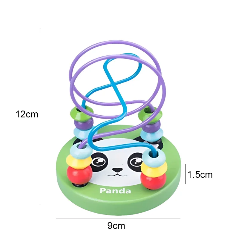 Panda Roller Coaster Bead Toys Children Wooden Montessori Early Educational Puzzle Toy Green Cartoon Pattern for Kids Gift TMZ