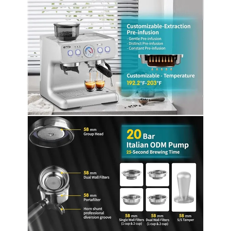 家庭用グラインダー付きマシンバー,エスプレッソマシン,コーヒーグラインダー