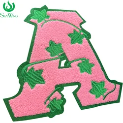 Ciniglia Ivy Alpha Kappa Alpha rosa e verde AKA Sorority Iron on Patch per giacca Cardigan