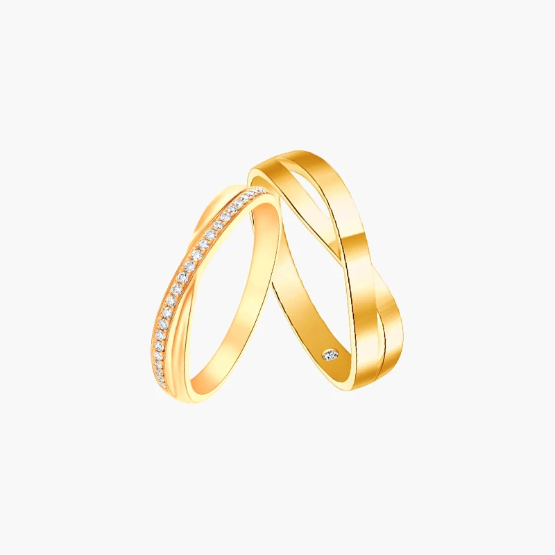 

Minimalist Matte Finish 18K 14K 10K platinum Gold Plated Platinum Inlaid Wedding Bands