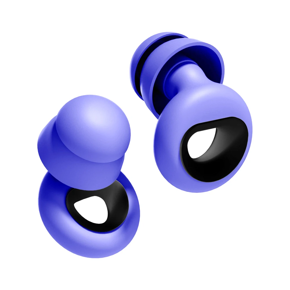 Double-Layer Silicone Earplugs with Lanyard Water Resistant Silent Swimming Earplug Personal Space for Water Sports