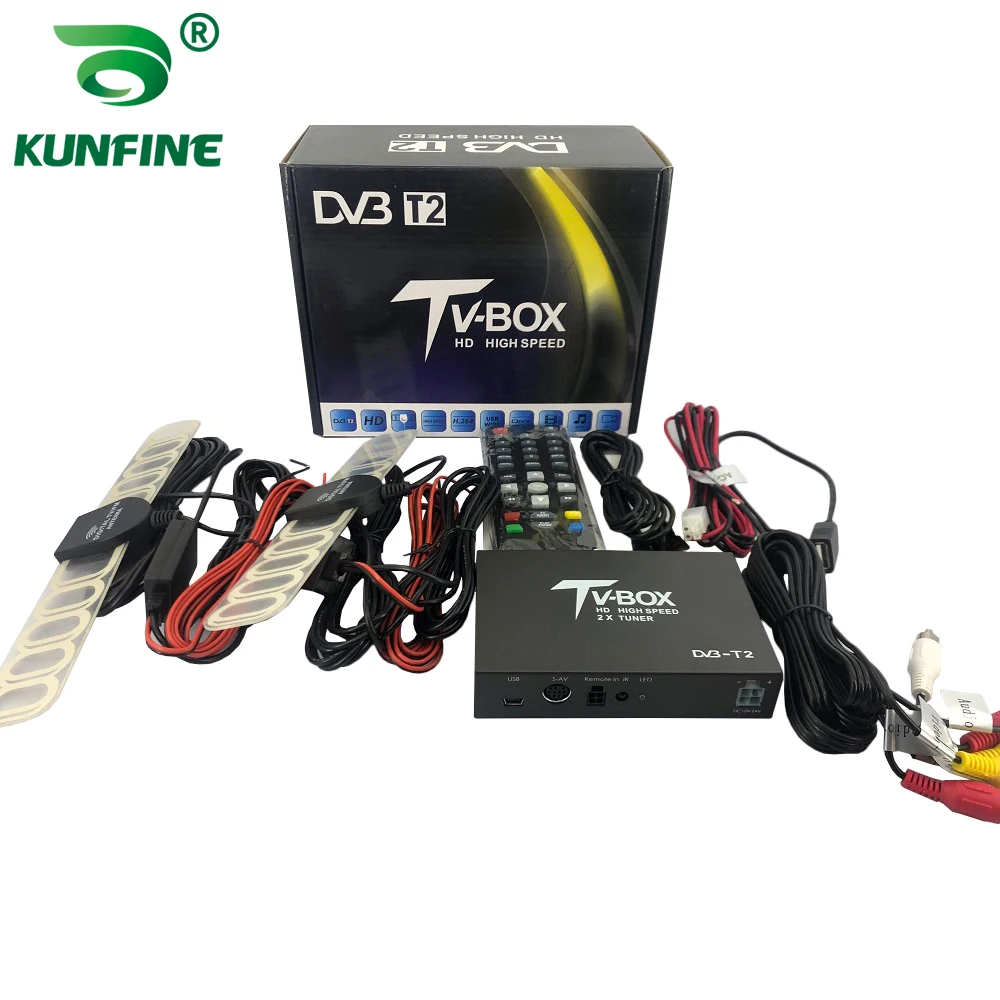 HDTV Car DVB-T266 Germany DVB-T2 H.266 HEVC MULTI PLP Digital TV Receiver automobile DTV box  With Two Tuner Antenna Freenet