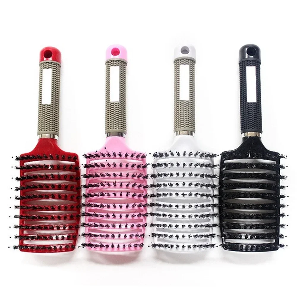 Hair Brush Scalp Massage Comb Hairbrush Bristle&Nylon Women Wet Curly Detangle Hair Brush for Salon Hairdressing Styling Tools