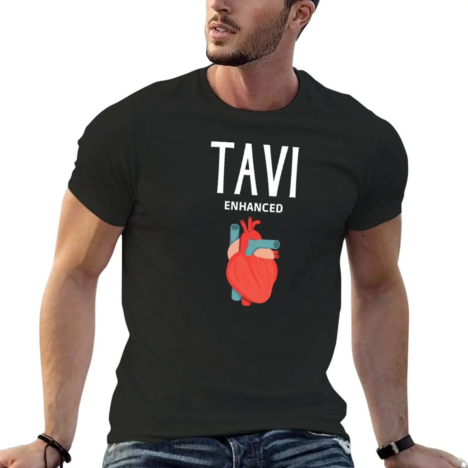 TAVI Enhanced - Transcatheter aortic valve implantation (White Text) T-Shirt oversizeds anime stuff black t shirts for men