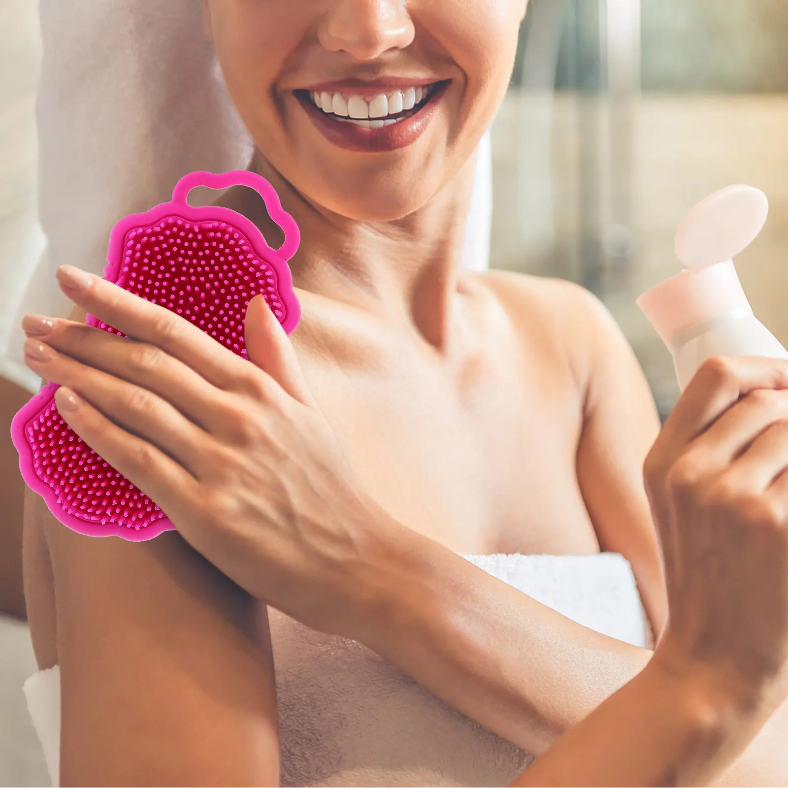 Silicone Head Scrubber Scalp Massager Body Bath Brush for Hair Washing Exfoliation Scalp Stimulation Blood Flow Enhancement and