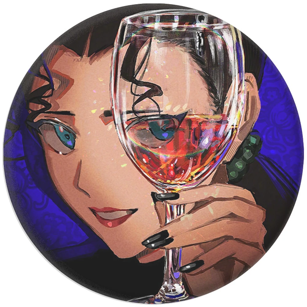 58mm Anime Detective Conan Rum Gin Vodka Vermouth Korn Cosplay COSTUME Badge Pin SPTE Tinplate Brooch﻿ Prop Gilf