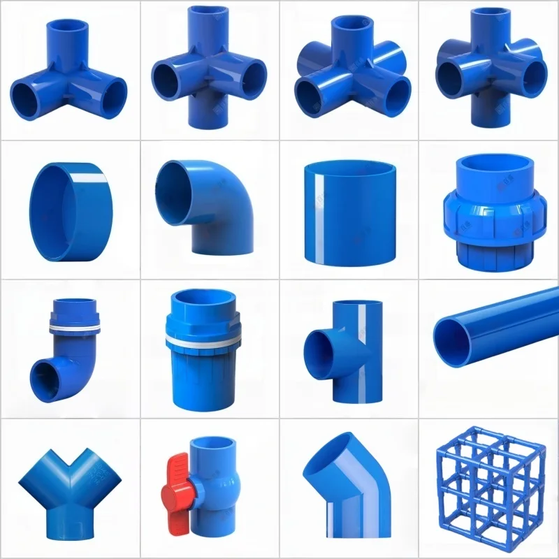 20/25/32/40mm blue PVC Pipe Fittings Straight Elbow Tee Connector Garden Irrigation Water Pipe Adapter 3 4 5 6 Ways Joints