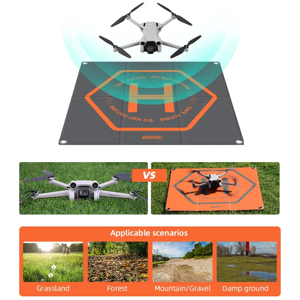 BRDRC Foldable Landing Pad for DJI AVATA 2/Mini 3 Pro/Mini 2/Mini SE/Mini/Holy Stone Portable Parking Apron Pad Drone Accessory