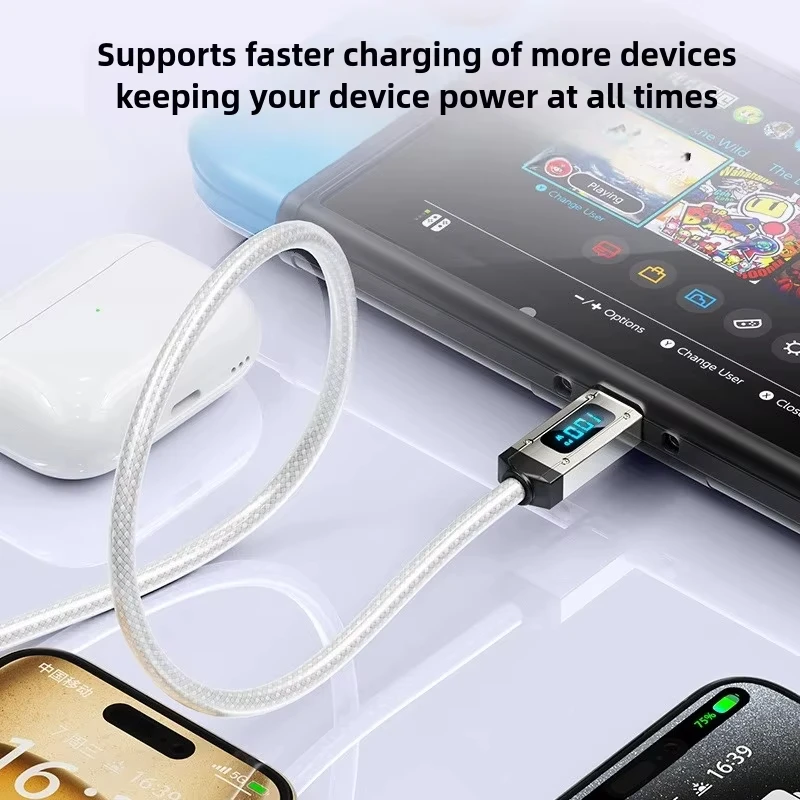 PD 100W Fast Charging Type C to USB Type C Cable Display USBC to USB C Cable for iPhone 15 ProMax Macbook Samsung S24 S23