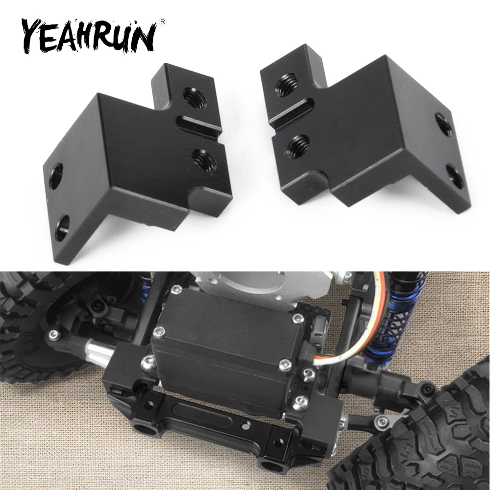 YEAHRUN 2 szt. Serwo płyta montażowa ze stopu aluminium do osiowego SCX10 II 90046 90047 1/10 gąsienica RC akcesoria części do ulepszenia samochodów