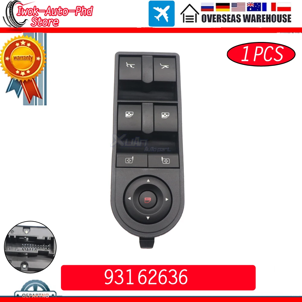 

Lifter Power Window Master Control Switch Button For Vauxhall Opel Tigra Twintop Convertable 2004-2016 93162636 Car