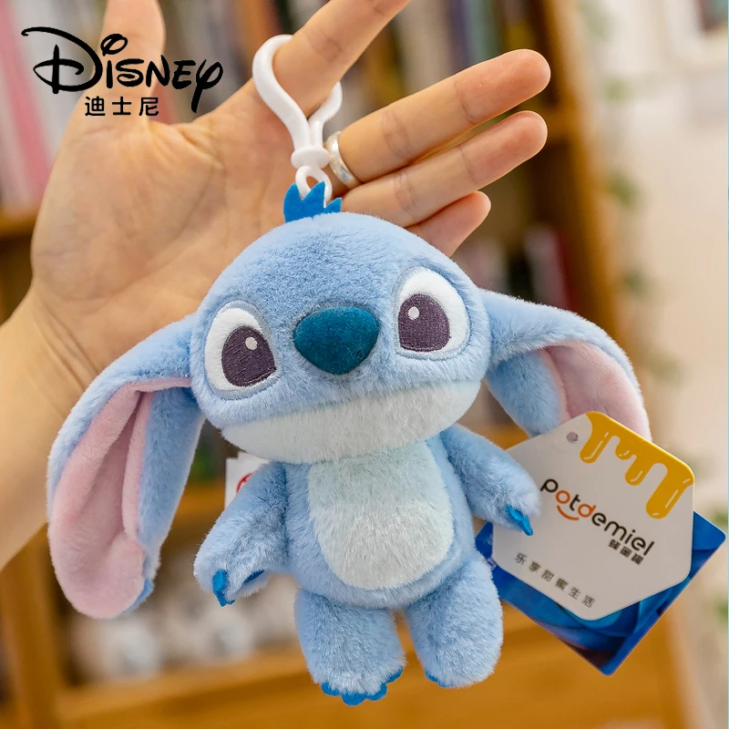 Disney Stitch Keychain for Children, Plush Toy, Decoração Pingente Mochila, Boneca macia e confortável