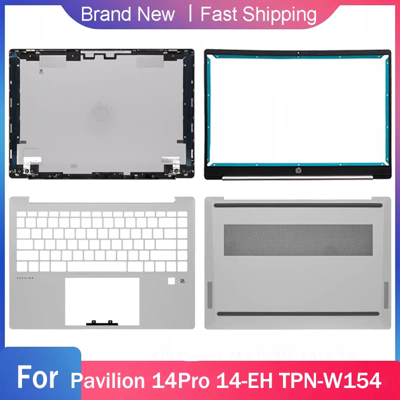 

Новая Нижняя основа чехол для ноутбука HP Pavilion 14Pro 14-EH TPN-W154, задняя крышка ЖК-дисплея, передняя панель, Упор для рук, верхняя задняя крышка, серебристо-серый