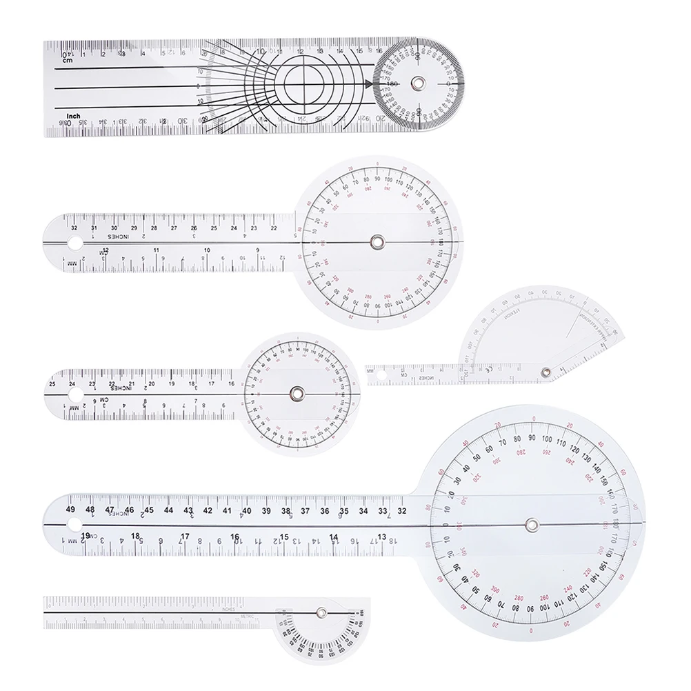 

6pcs Ruler Set Spinal Finger Goniometer Plastic Measuring Range Motion Angle Physiotherapy Home Student Quality Professional