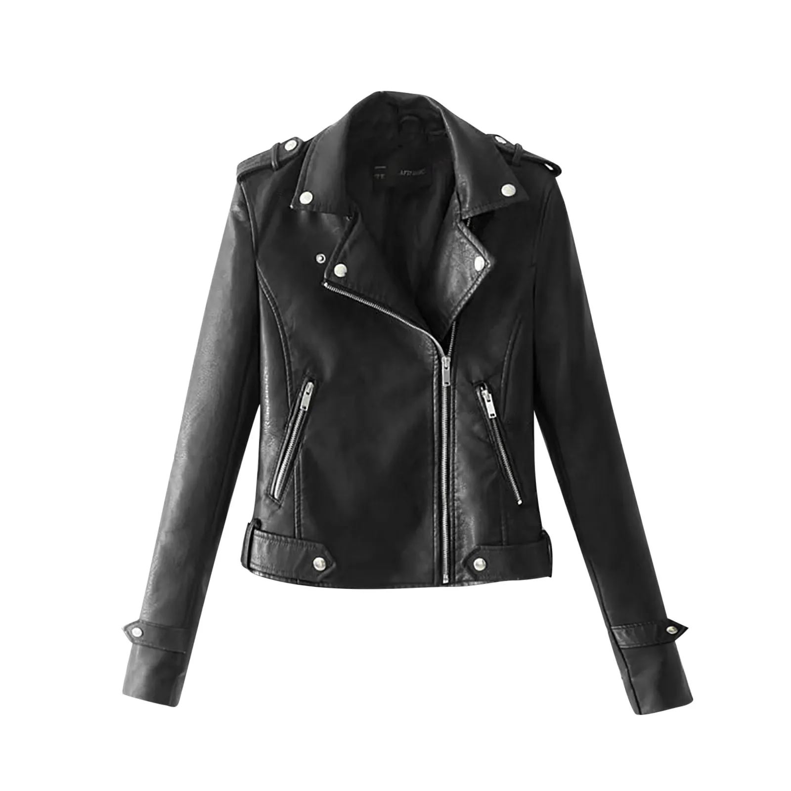 Korean Version of Slim PU Leather Jacket Women\'s 2024 Spring / Autumn Winter New Motorcycle Leather Solid Short Coat Femme