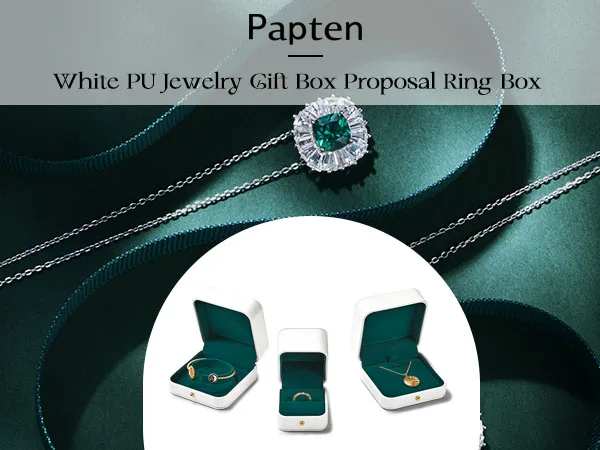 Oirlv Luxuriöse Romantische Leder-Schmuckgeschenkbox Ringbox Halskettenbox Ringverpackung Aufbewahrungsbox Ring-Organizer für Hochzeitsdekoration – Detail 4
