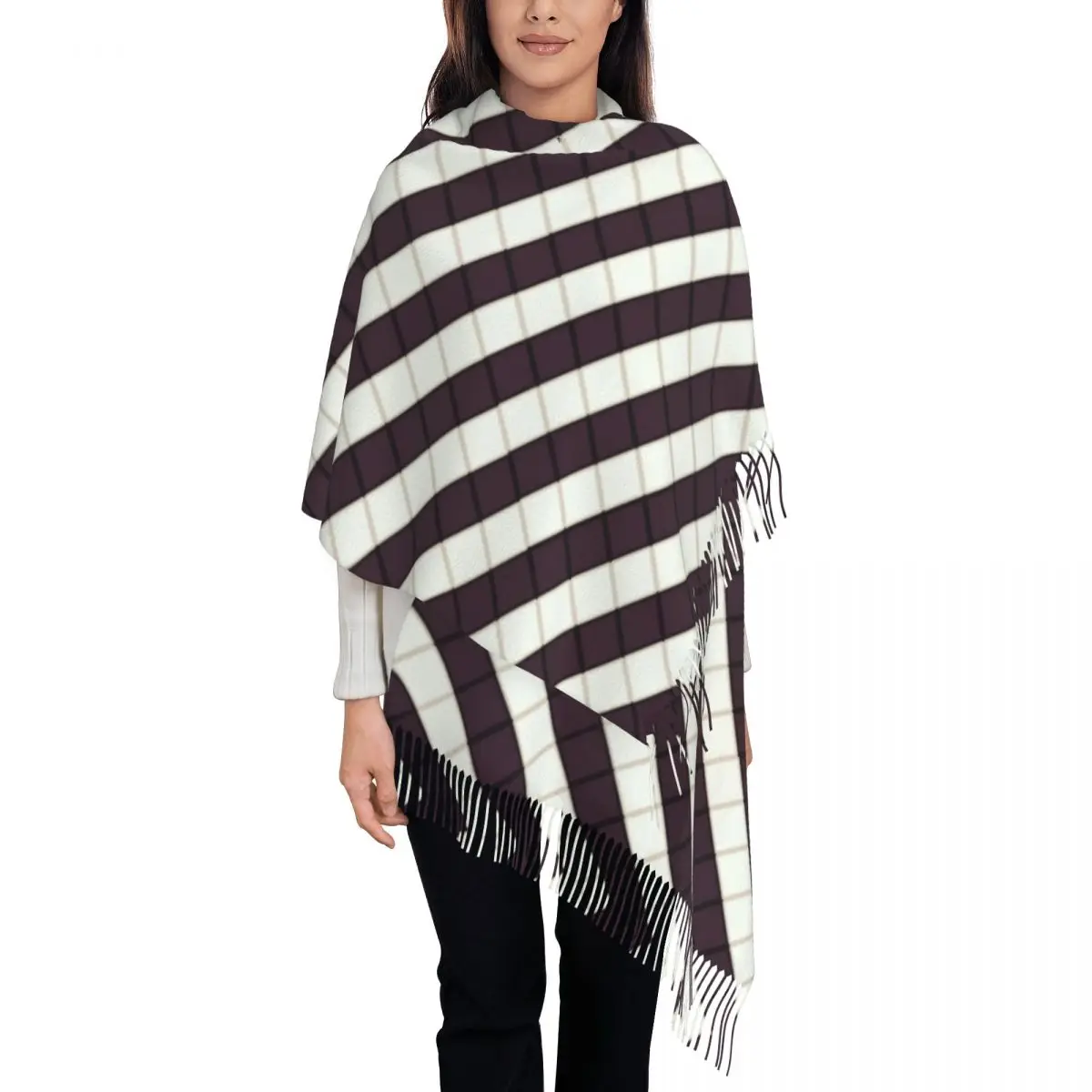 Korean Style B-Bottegas Scarf with Tassel Luxury V-Venetas Warm Shawls and Wraps Womens Printed Scarves Wraps Autumn Bufanda