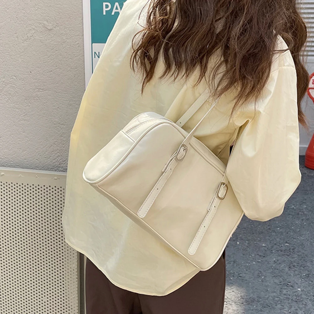 Vintage PU Leather Women Tote Handbag Fashion High Quality Shoulder Bag Large Capacity Chic Hobo Bag Designer Solid Underarm Bag