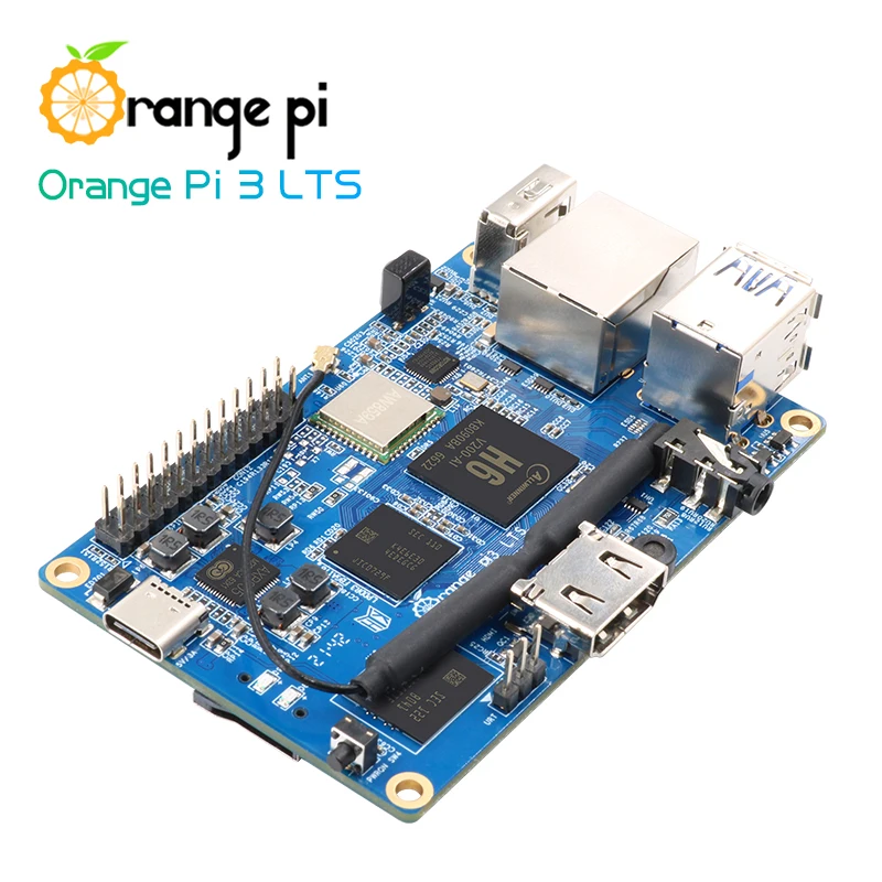 Orange Pi-Alimentation électrique 3 LTS 2G 8G + 5V 3A US Type-C, avec HDMI + WIFI + BTpig, carte Open Source, Run Android 9.0/Ubunary/Debian OS